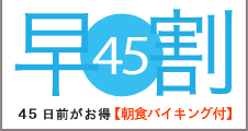 45日前がお得なプラン【朝食バイキング付】